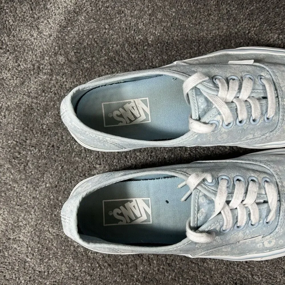 Vans Platform Tonal Women's Size 9.5 Blue Floral Casual Skate Shoes Used